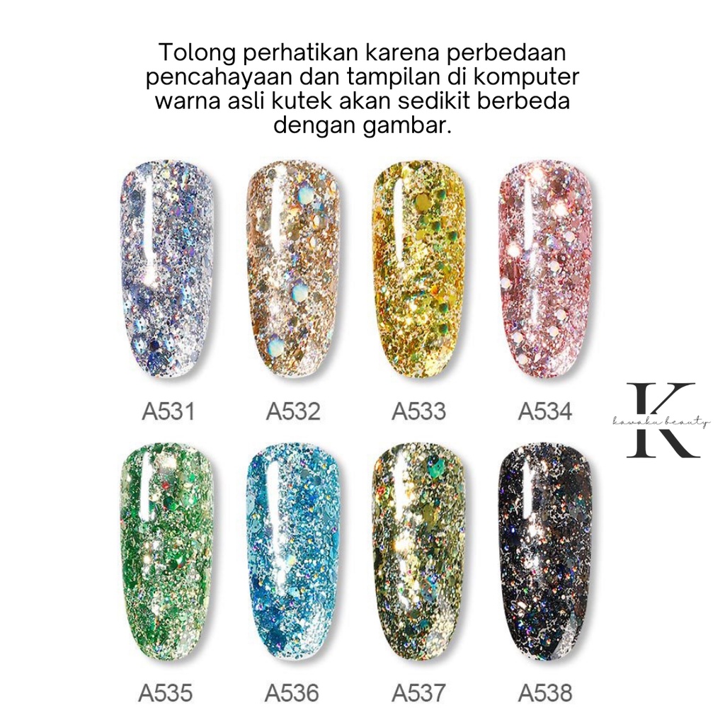 ROSALIND SHINY DIAMOND GEL 5ml / Kutek gel nail polish UV LED glitter painting pot / nail art kuteks