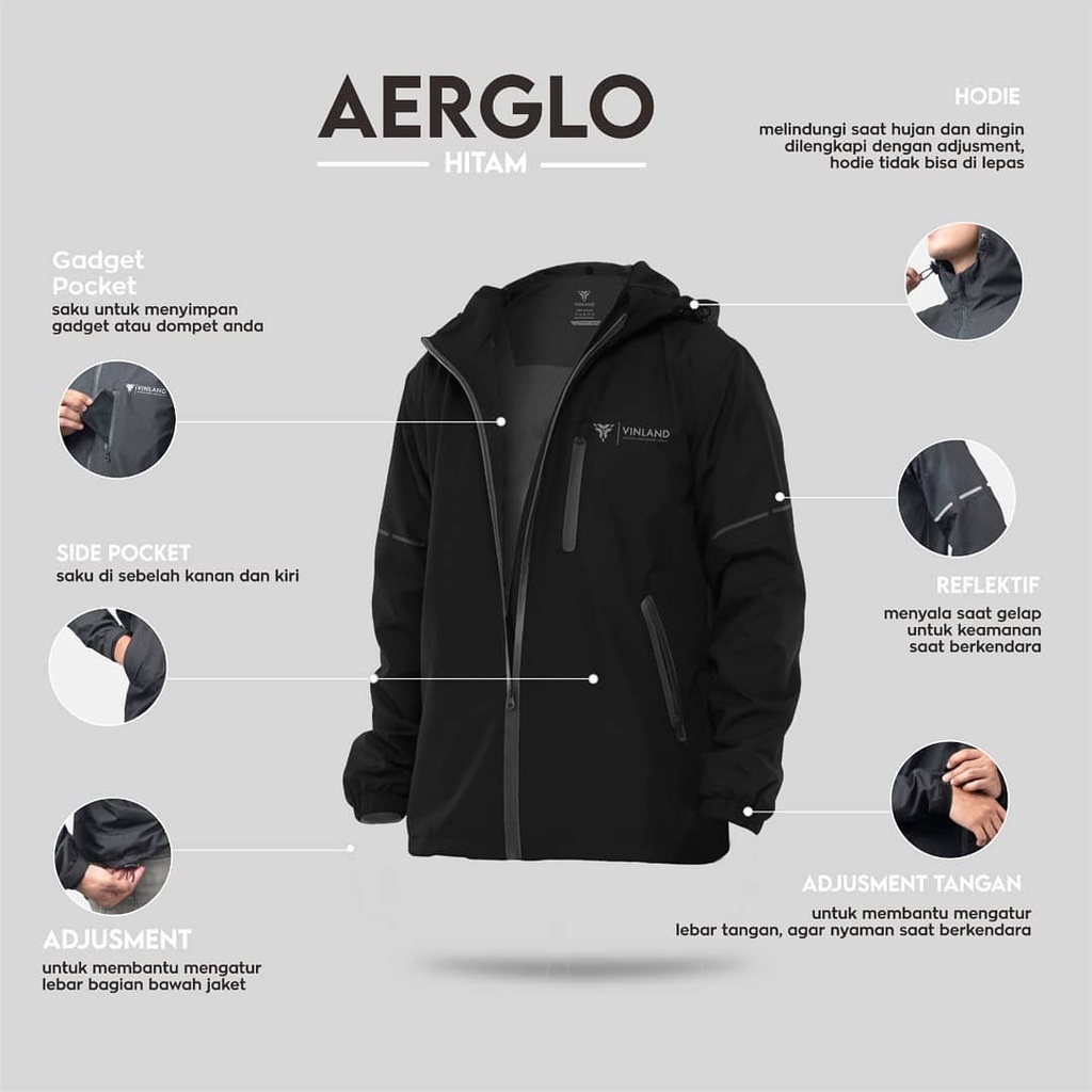JAKET OUTDOOR HARIAN - JAKET MOTOR HARIAN VINLAND AERGLO SERIES