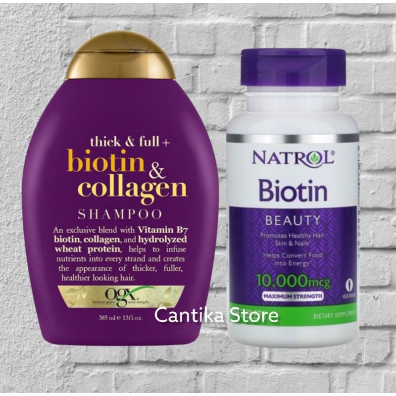 Natrol Biotin 10.000 mcg & OGX Biotin Shampoo