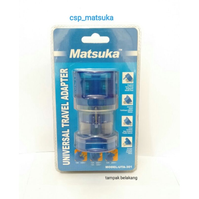 Universal Travel Adaptor /Over Steker Adaptor untuk semua Negara MT-301 Matsuka