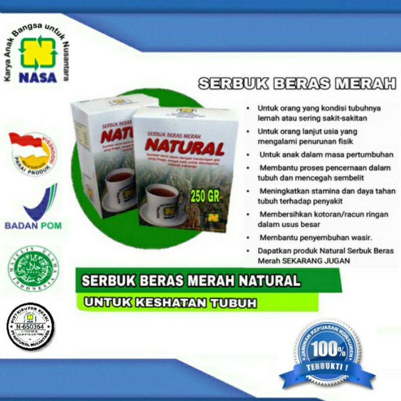 

SERBUK BERAS MERAH NATURAL 250gr