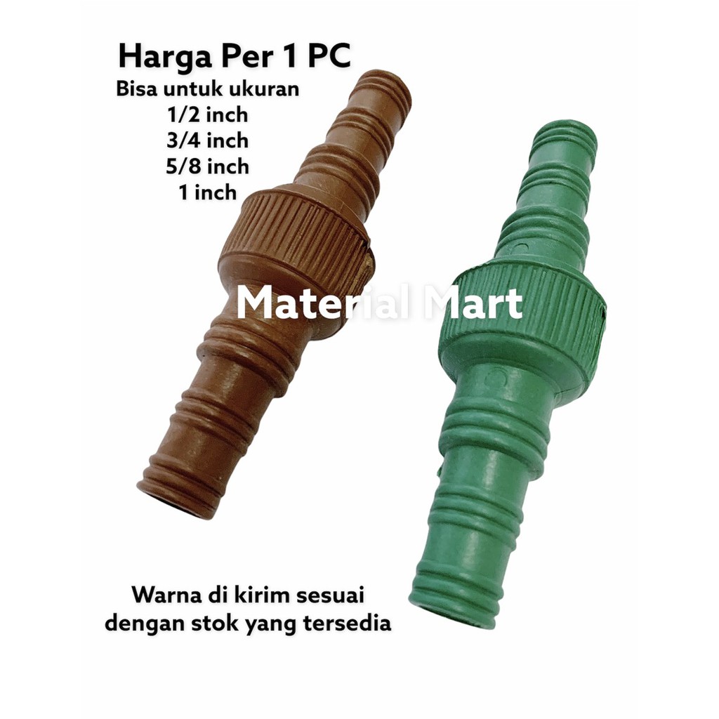 Sambungan Selang Air PVC Murah Penyambung Selang Plastik 1/2 3/4 5/8 1 | Material Mart