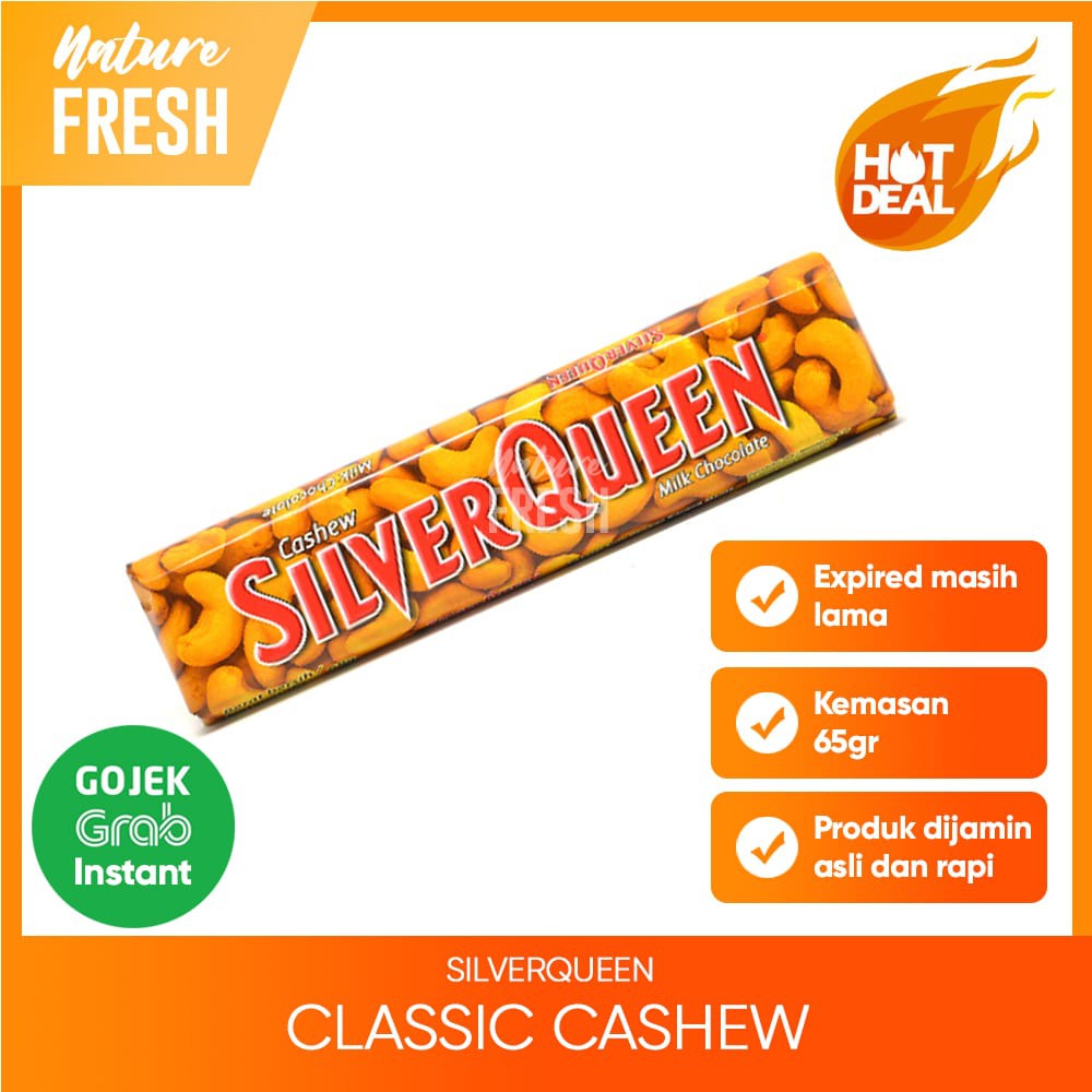 SilverQueen Cashew Almond Fruit Crispy Dark White Coklat Classic