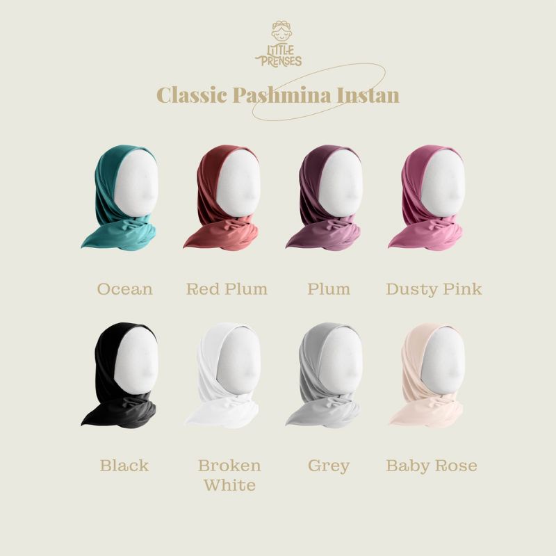 Little Prenses - Classic Pashmina Instant (Hijab Anak Perempuan)