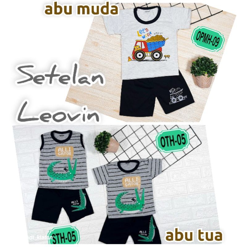 Leovin Setelan Kaos Dan Celana Pendek Bayi Usia 3 Bln sd 1 Thn Random TGS