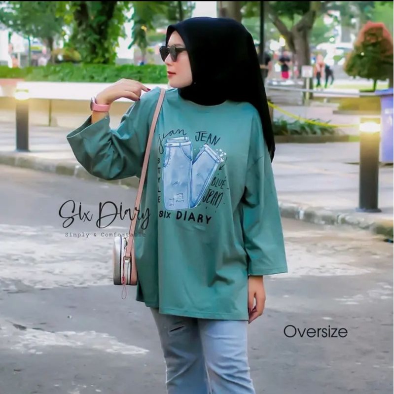 Kaos cewek oversize original six diary