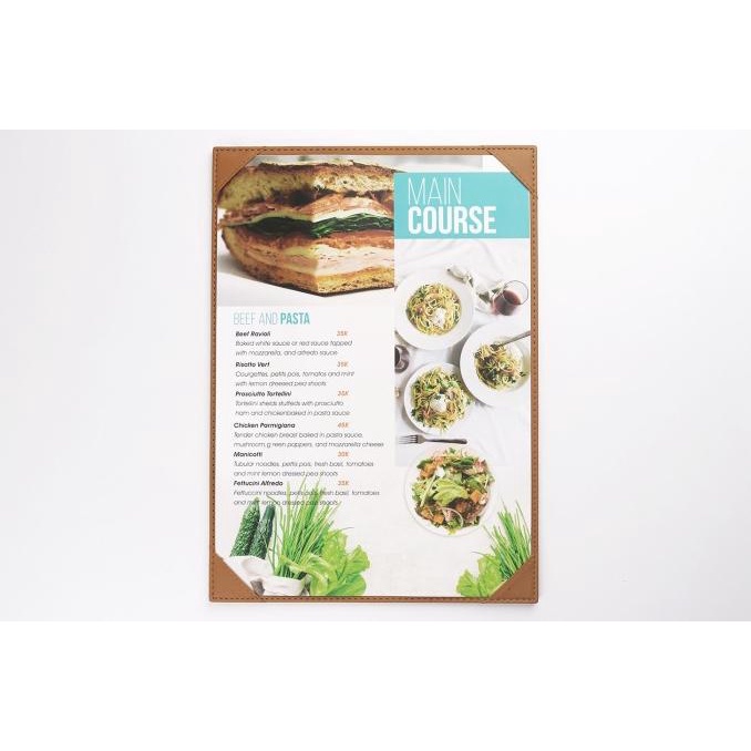 

BUKU MENU TWO SIDE A3 LEATHER KULIT RESTORAN RESTAURANT