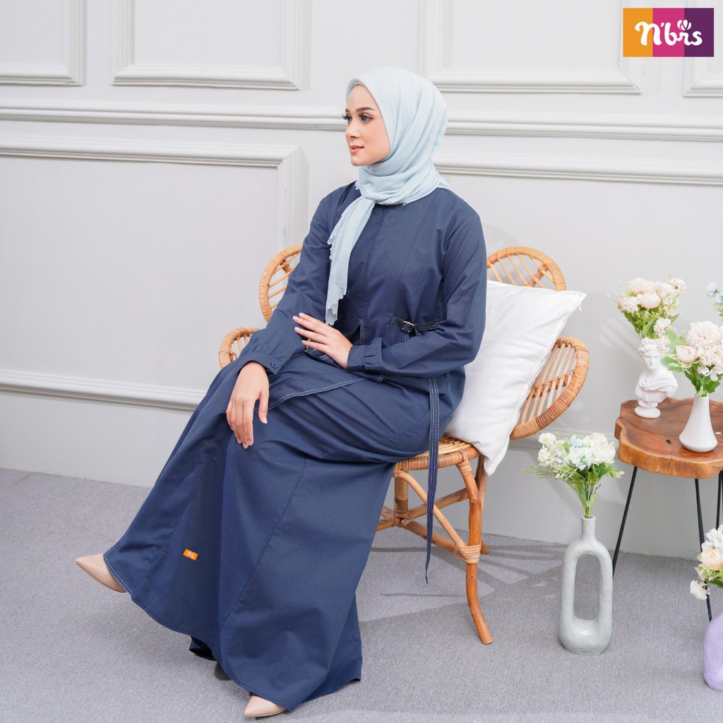 Nibras NB B22 Gamis Muslimah Bahan Intrarami Dress Wanita Jubah Polos Syari