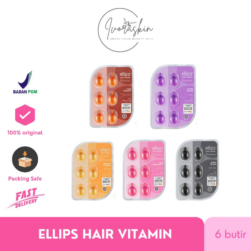 ELLIPS HAIR VITAMIN RAMBUT PARFUME UNTUK RAMBUT RONTOK KETOMBE BERCABANG RUSAK