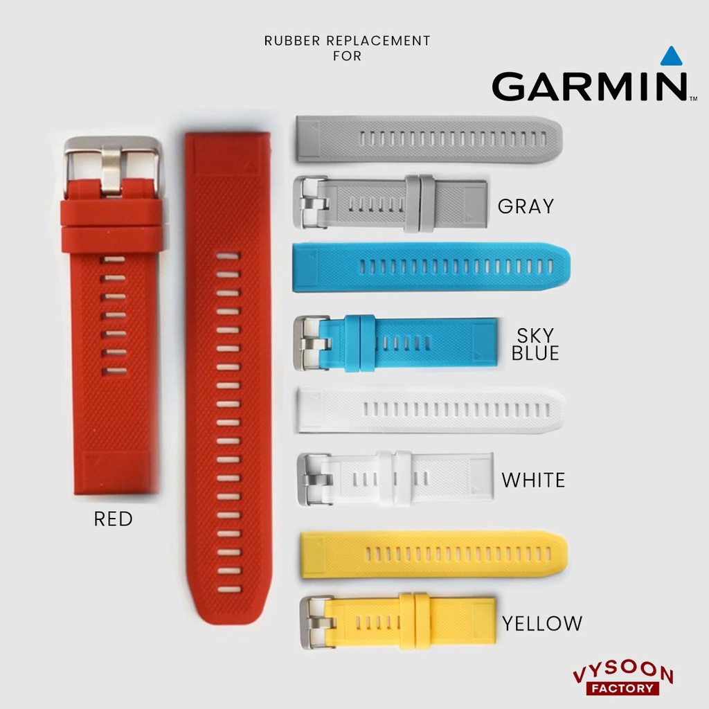 Tali Karet Rubber Strap Silicone Garmin Fenix 6 7 Forerunner 955 Solar