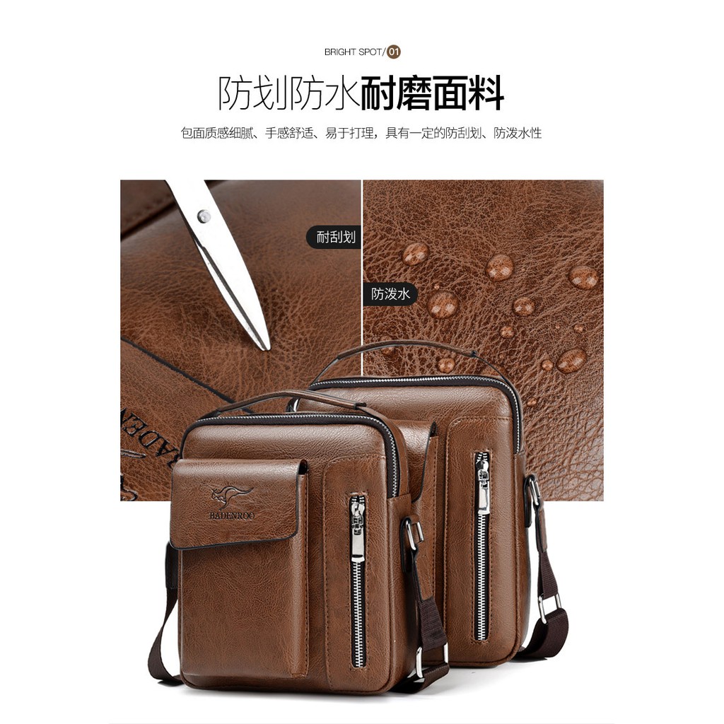 [ORIGINAL] Badenroo Tas Selempang Kulit Import Pria Casual Style Men's Leather Shoulder Bag