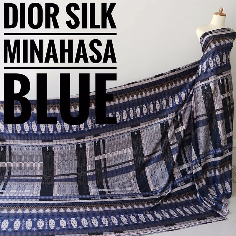 LAST STOCK Kain Meteran Di*r Silk Minahasa Blue (0.5M)