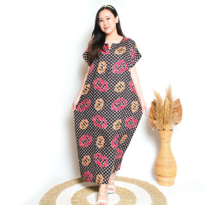Daster busui bali habel rayon premium panjang semata kaki resleting-B14