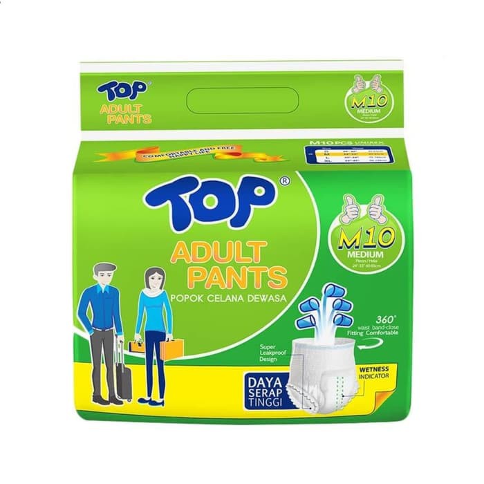 Top Adult Pants M10 Popok Dewasa M 10 Diapers Pampers Celana
