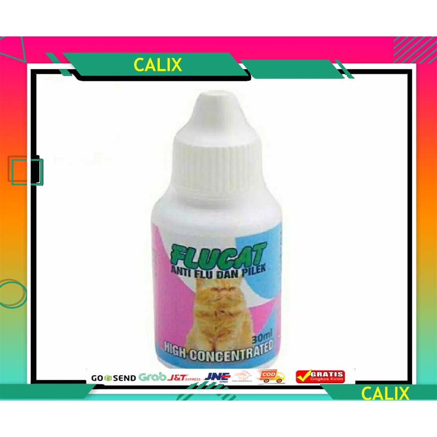 FLUCAT Obat flu dan batuk kucing 30ml bersin-bersin, demam tinggi, nafsu makan hilang dan depresi