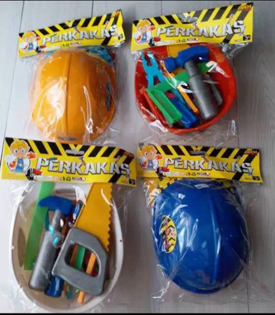 Mainan Helm perkakas Alat pertukangan / mainan anak alat tukang