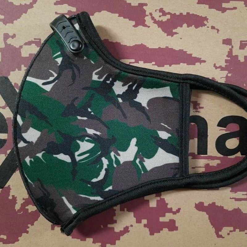Masker Spandex Filter Loreng Malvinas Premium Dan Exclusive Model Tali Kun