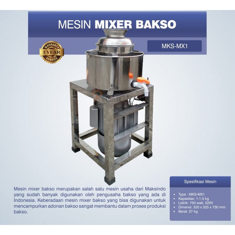 Mesin Mixer Bakso - Mesin Adonan Bakso