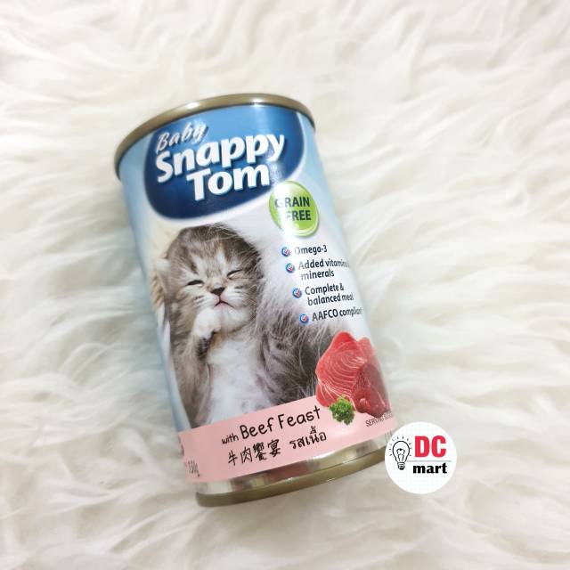 BABY SNAPPY TOM CAT WET FOOD 150Gr / Makanan Basah Anak Kucing Kaleng