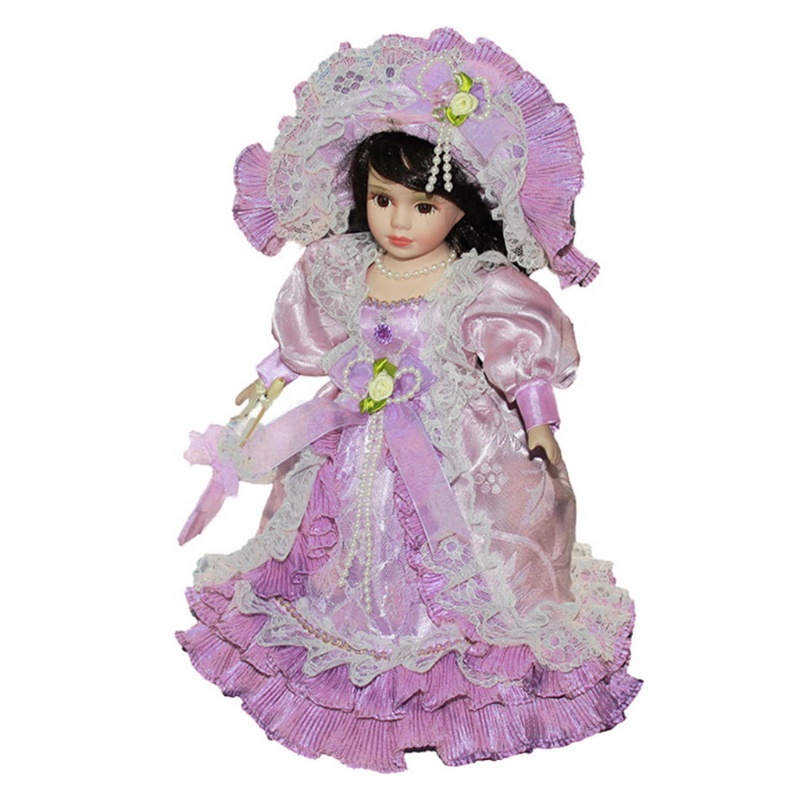 Mary 12in Porcelain Girl Untuk Boneka Vintage Victoria Lady for w/Stand &amp; Outfit Compatible for w/House Collection for Do