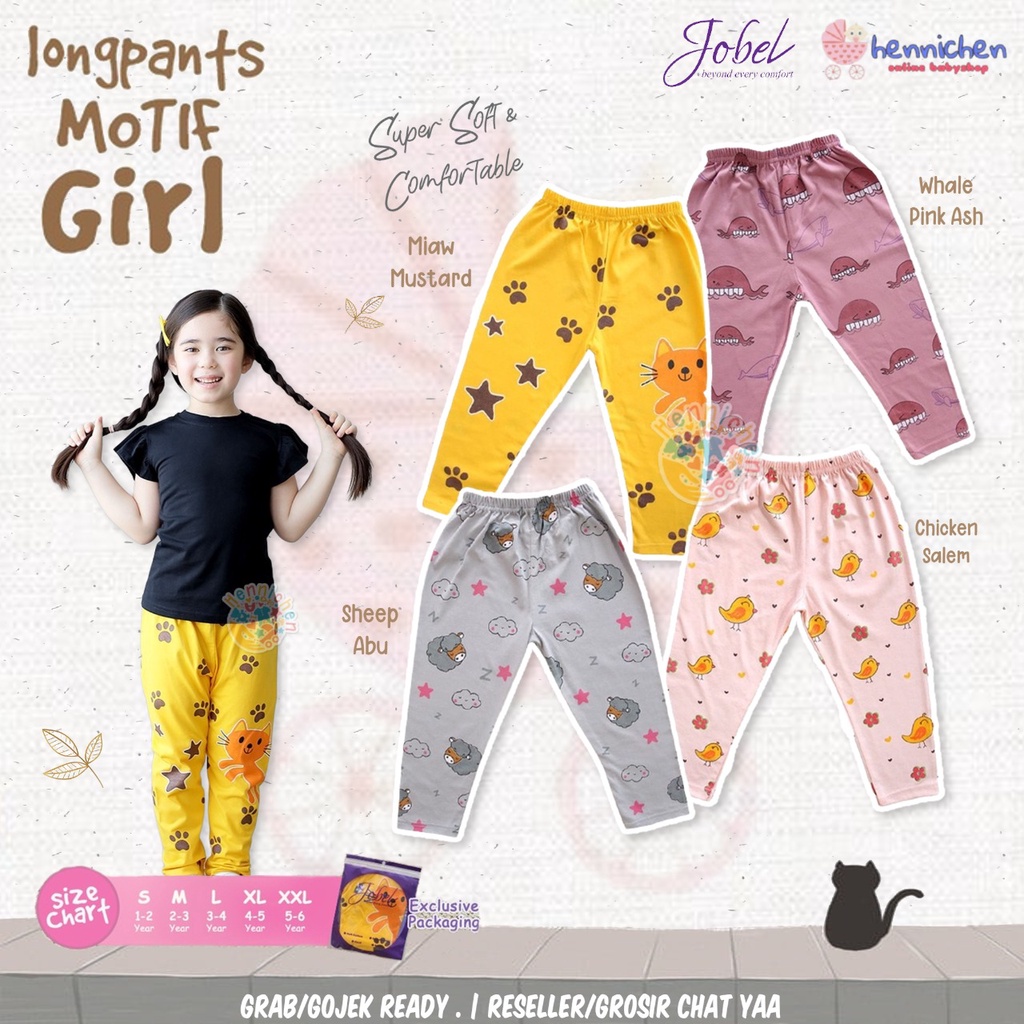 1 PCS JOBEL BY KAZEL LONGPANTS CELANA PANJANG ANAK PEREMPUAN MOTIF LONGPANTS GIRL EDITION 1-6 TAHUN part 1