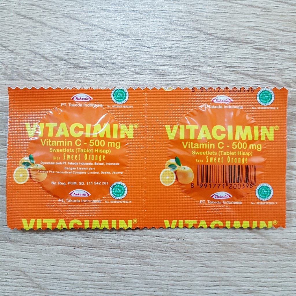 Vitacimin Vitamin C 500mg Strip Isi 2 Tablet