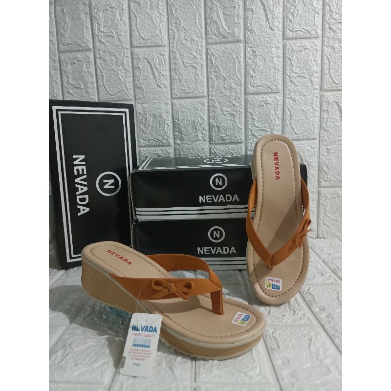 Sandal Wedges Cewek NVD | Sendal Wedges Hak Tinggi 5cm (WN001)