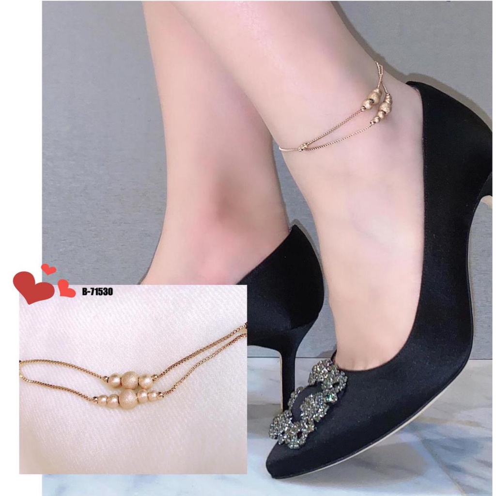 COD gelang kaki titanium anti karat/ gelang kaki bulat 2 layer / gelang kaki bola 2 layer import