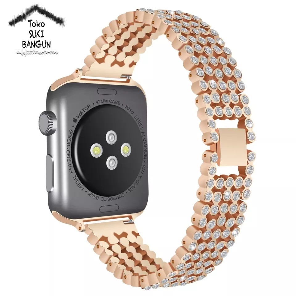 Strap Apple Watch Series 8 7 6 5 4 3 2 1 41mm 40mm 38mm TALI JAM Crystal GRAIN Steel AWSC-001
