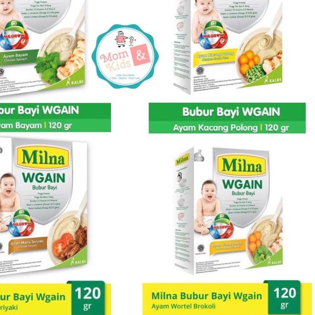 ℗ Milna Bubur Bayi Wgain 120 gr / Milna WGain 120g ⅍