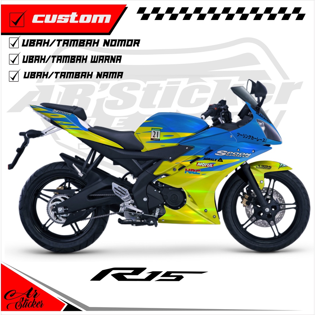 Decal Sticker Full Body Yamaha R15 V1&V2 Hologram Pelangi, Chrome - Decal stiker Motor R15 V1&V2 - D