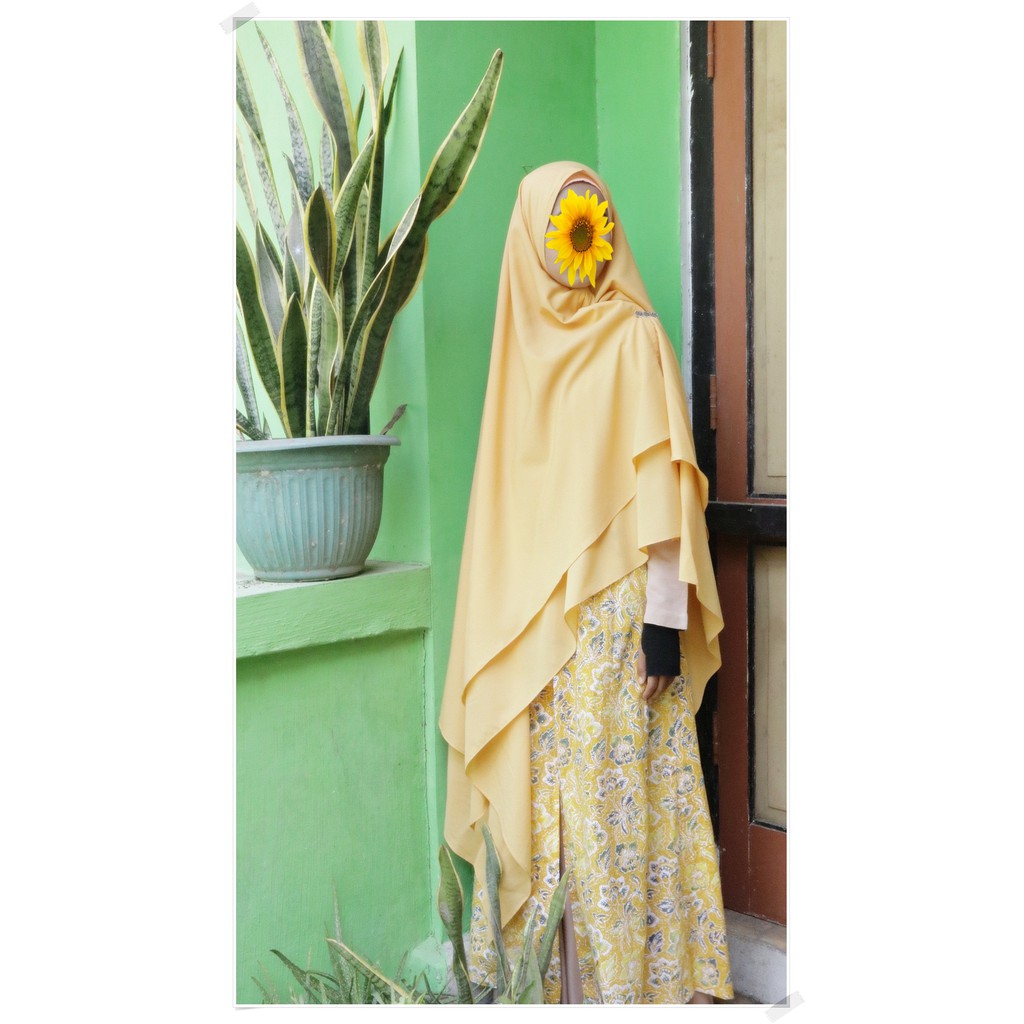 Khimar Syari 2 Layer Non Pet Square Cutting Jilbab Panjang