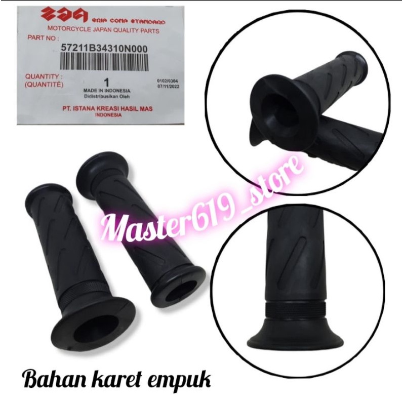 HANDGRIP HANDPAD KARET FULL HITAM / PEGANGAN STANG SUZUKI SATRIA FU 150