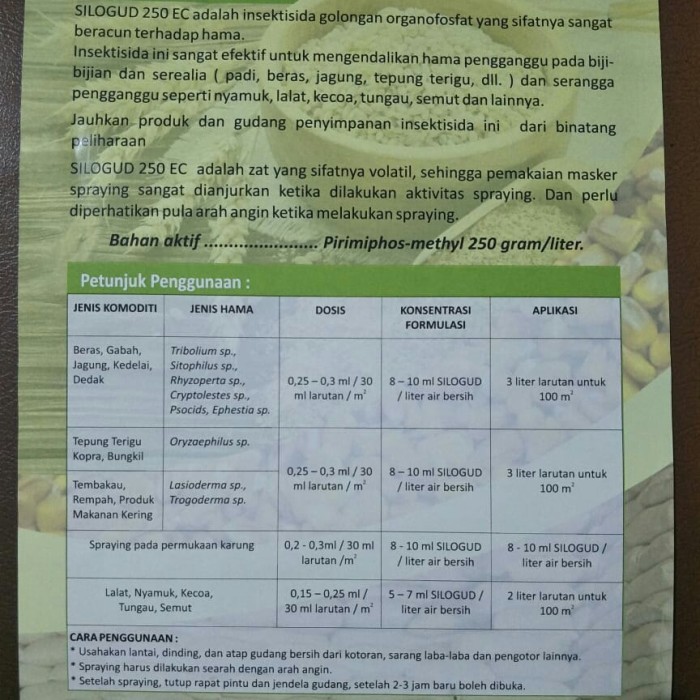 NEW ARRIVAL - INSEKTISIDA SILOGUD 250 EC OBAT SANITASI GUDANG DARI HAMA SERANGGA