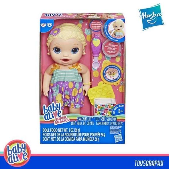 Baby Alive - SNACKIN LILY Bisa makan, poop / Boneka bayi / Mainan bayi