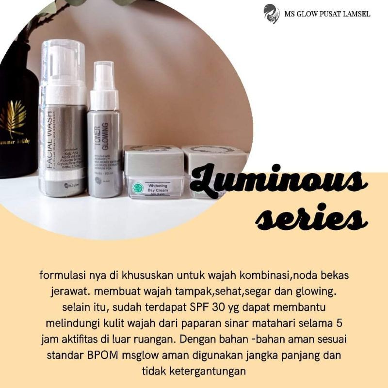 Ms Glow Paket Luminous/ Free Pouch/Free selection kapas 75g