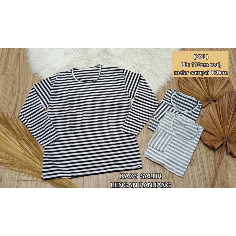 Kaos Panjang Spandex Melar / Kaos Panjang Belang-belang / Kaos harian panjang / kaos murah panjang / kaos salur Lengan panjang