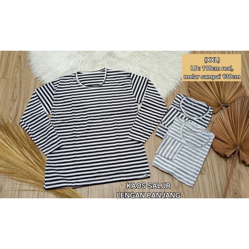 Kaos Panjang Spandex Melar / Kaos Panjang Belang-belang / Kaos harian panjang / kaos murah panjang / kaos salur Lengan panjang