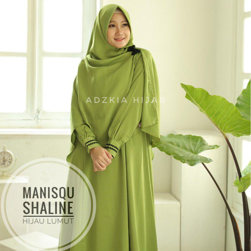 GAMIS MANISQU HIJAU LUMUT - GAMIS SYAR'I - GAMIS ADZKIA HIJAB SYAR'I