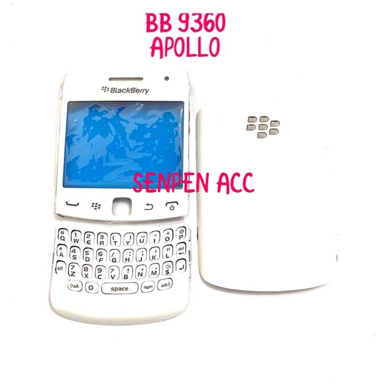 CASING CASSING KESING BLACKBERRY BB 9360 APOLLO DEPAN BELAKANG+KEYPAD WARNA PUTIH