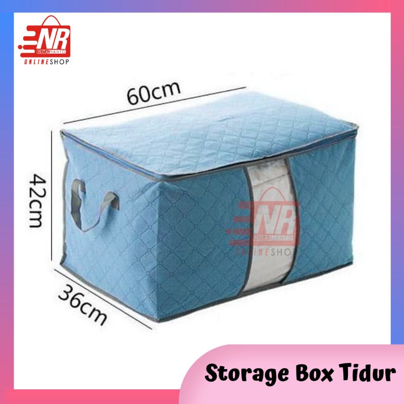 Storage box tidur/tempat penyimpanan selimut/storage bag/bag organizer/tas penyimpanan selimut baju