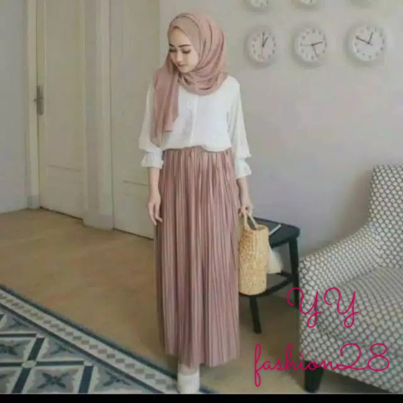 ROK PLISKET LURUS | ROK PLISKET IMPORT | ROK PLISKET IMPORT