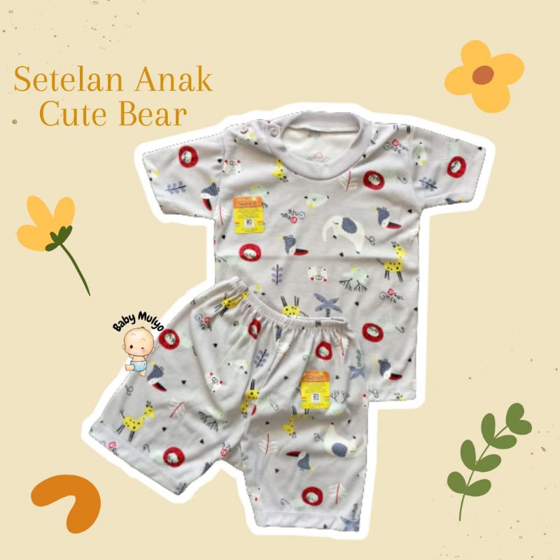 setelan panjang anak import/setelan anak pendek cute bear/setelan anak pendek caprina