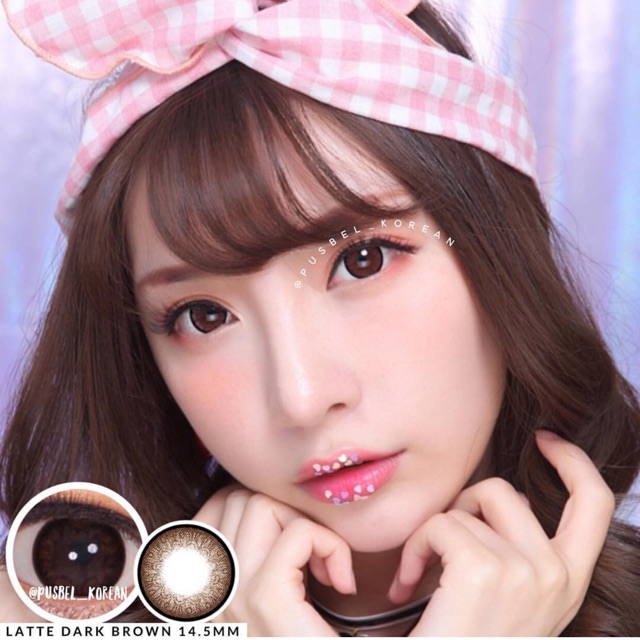 Latte dark brown softlens korea eos latte