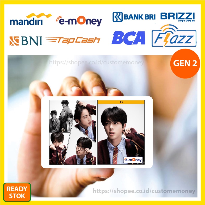 KARTU EMONEY JIN BANGTAN MOTS ETOLL E-MONEY MANDIRI BCA FLAZZ TAPCASH BRIZZI - 1 SISI