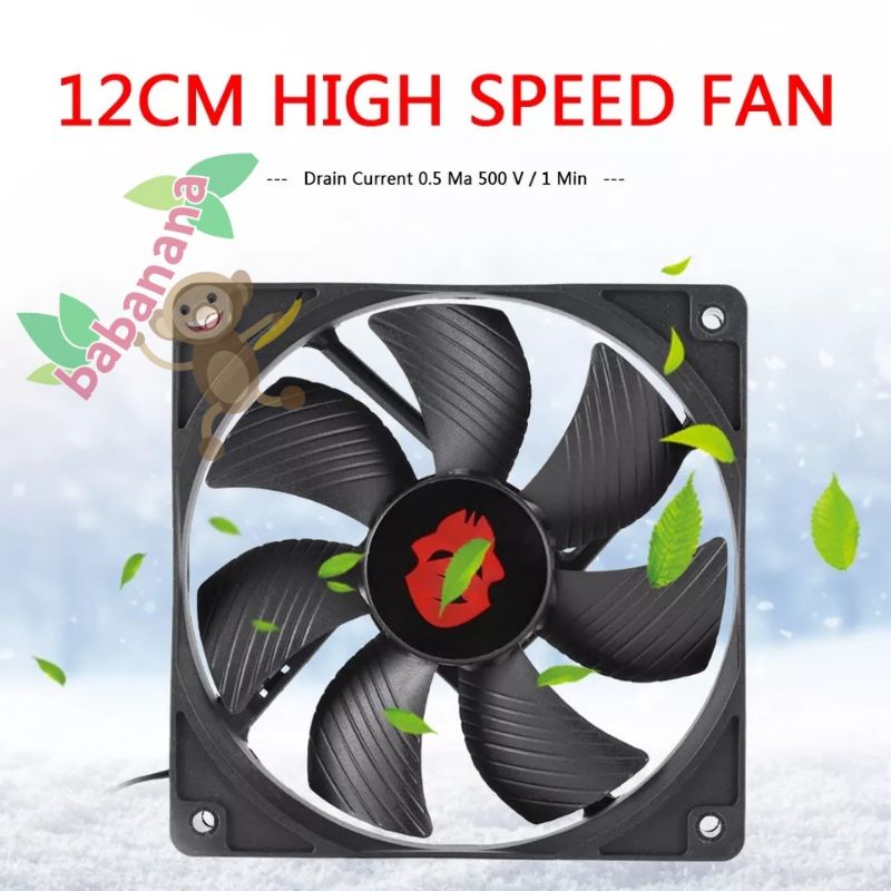 Fan Mining 12cm 3000rpm case kipas casing pc exhaust cooler cooling