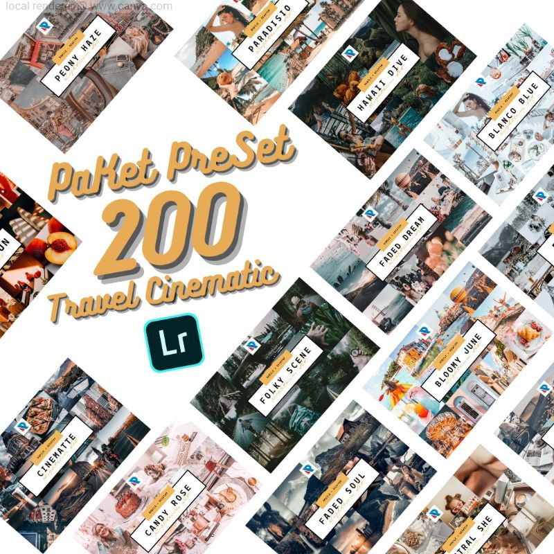 Paket 200 Preset Travel Cinematic Preset Lightroom Versi Selebgram Untuk Android dan Ios