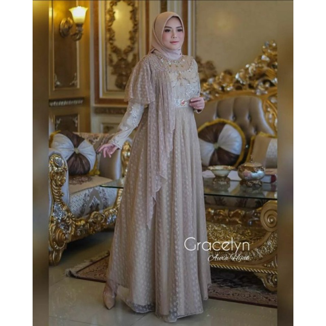 Permata Olshop / Gamis Amora DJM / Kebaya Gamis Modern / Gamis Brokat / Gamis Kondangan / Kebaya Pesta Mewah