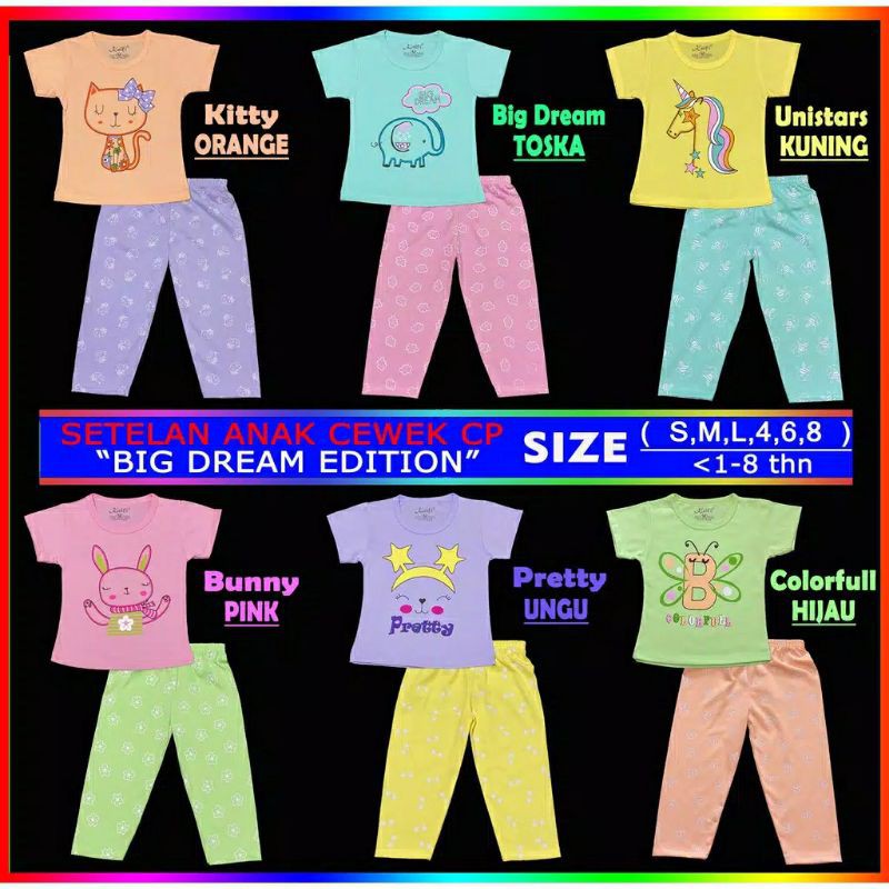 kaos anak perempuan setelan kelfi