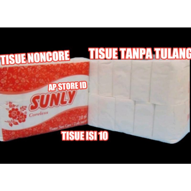 isi 10rol Tisue gulung noncore / Tisue tanpa tulang